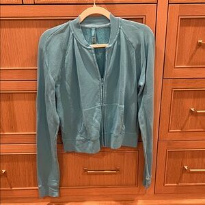 Skims Teal Soft Terry Bomber Jacket